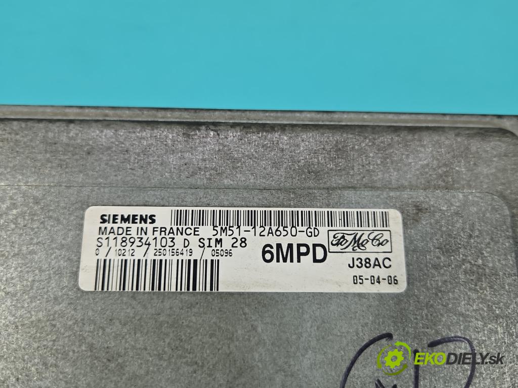Ford Focus Mk2 2004-2011 1.4 16V 80 HP manual 59 kW 1388 cm3 5- riadiaca jednotka motora 5M51-12A650-GD