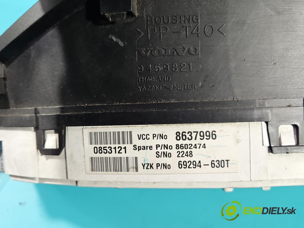 Volvo V70 II 1999-2007 2.4 D5 163 HP manual 120 kW 2401 cm3 5- prístrojovka/ budíky 8637996 (Prístrojová doska, displej)