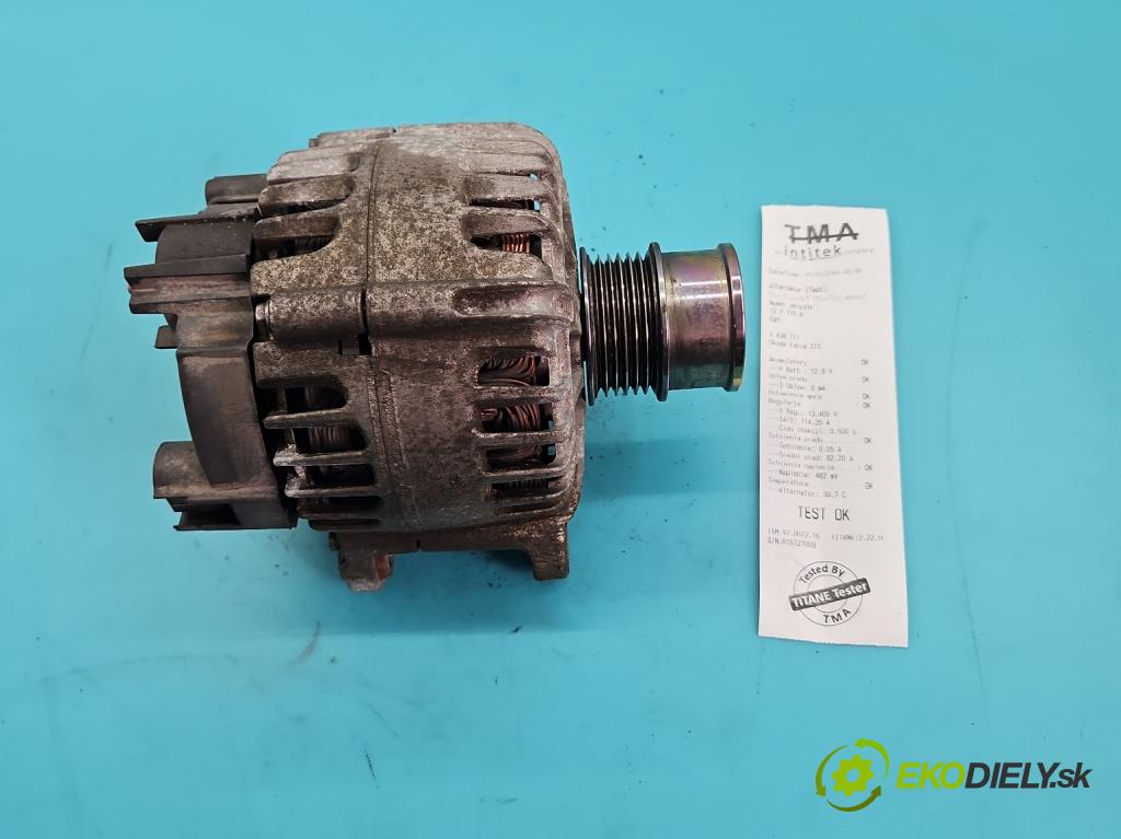 Skoda Fabia III 2014- 2021 1.2 TSI 90 HP manual 66 kW 1197 cm3 5- Alternator 04E903015 (Alternátor)