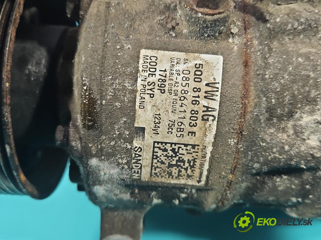 Skoda Fabia III 2014- 2021 1.2 TSI 90 HP manual 66 kW 1197 cm3 5- Kompresor: klimatizácie 5Q0816803E (Kompresor klimatizácie)