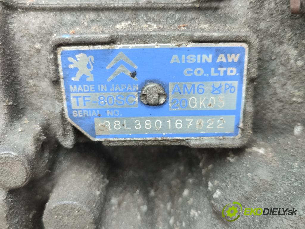 Citroen C5 II 2008-2017 2.0 hdi 136 HP automatic 100 kW 1997 cm3 5- prevodovka stupeň,rýchlosť automat 20GK05