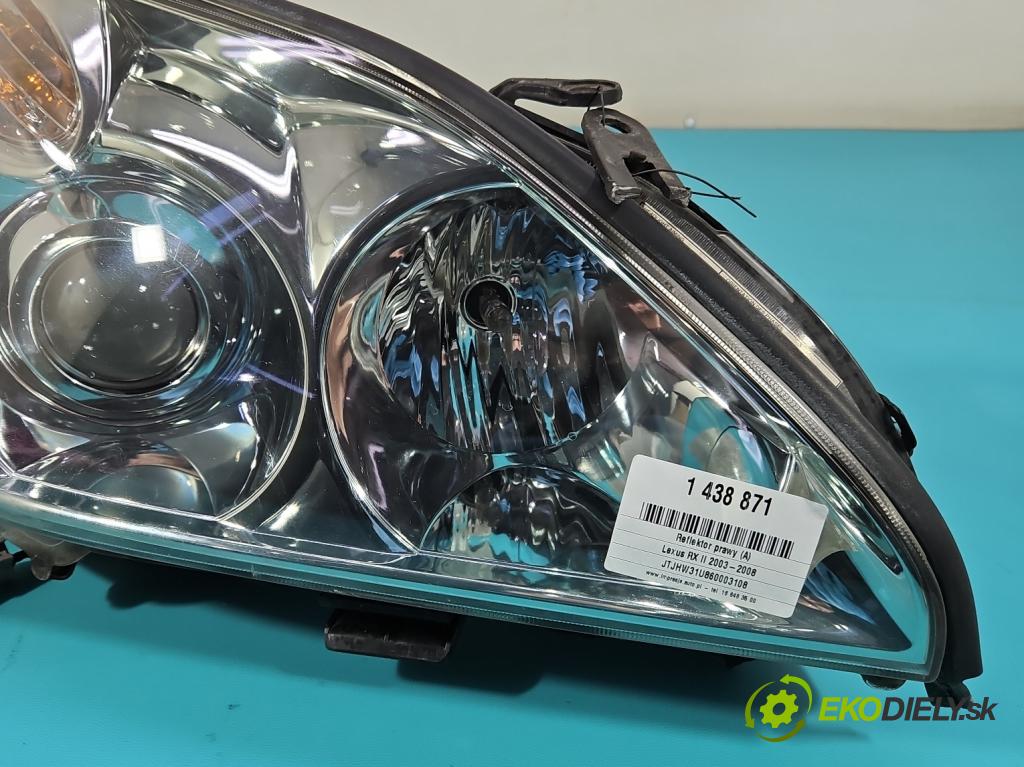 Lexus RX II 2003-2008 3.3 V6 211KM automatic 155 kW 3311 cm3 5- Reflektor: pravý  (Svetlo predné pravé)