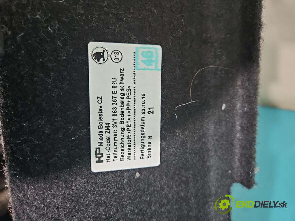 Skoda Superb III 2015-2024 1.8 TSI 179KM automatic 132 kW 1798 cm3 5- koberec do auta 3V1863367E