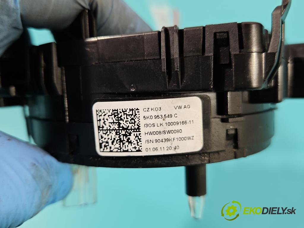 Vw Golf VI 2008-2013 1.6 tdi 105 HP manual 77 kW 1598 cm3 5- Páska: airbag 5K0953549C (Airbag)