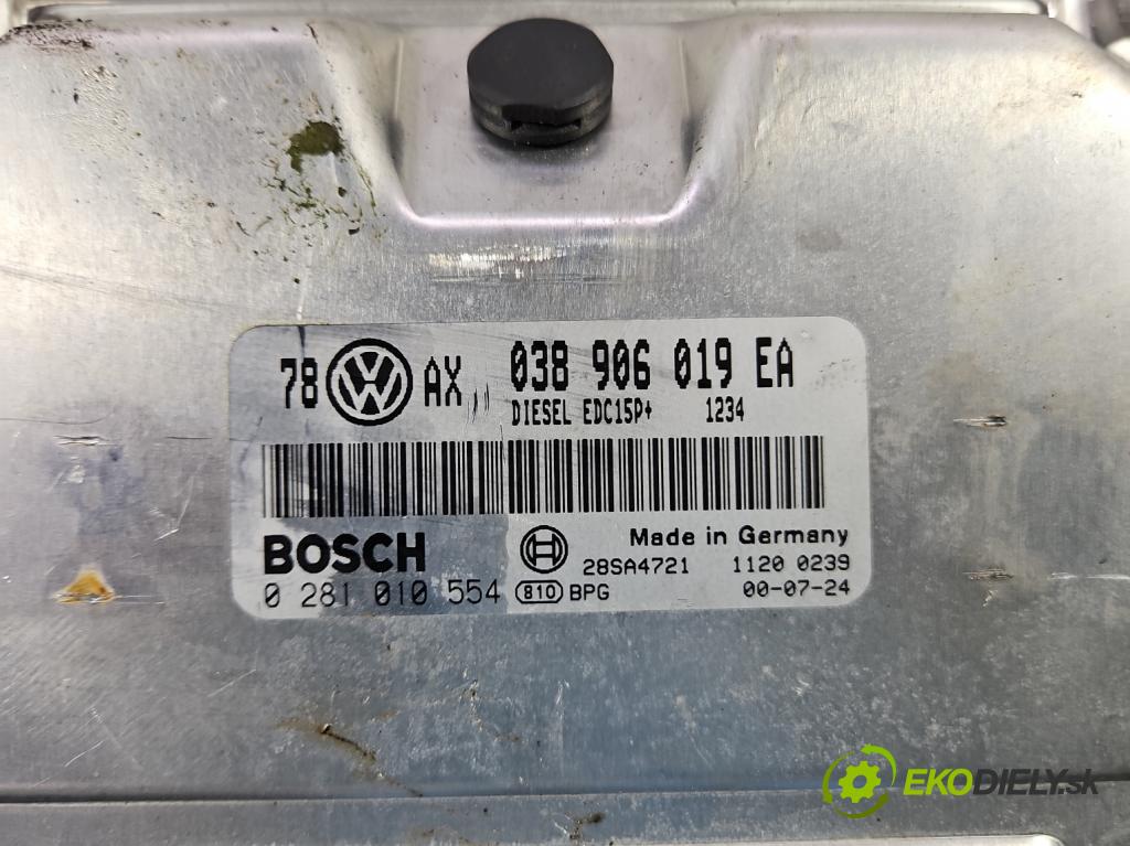 Vw Passat B5 1995-2005 1.9 tdi 101 HP manual 74 kW 1896 cm3 4- riadiaca jednotka motora 0281010554