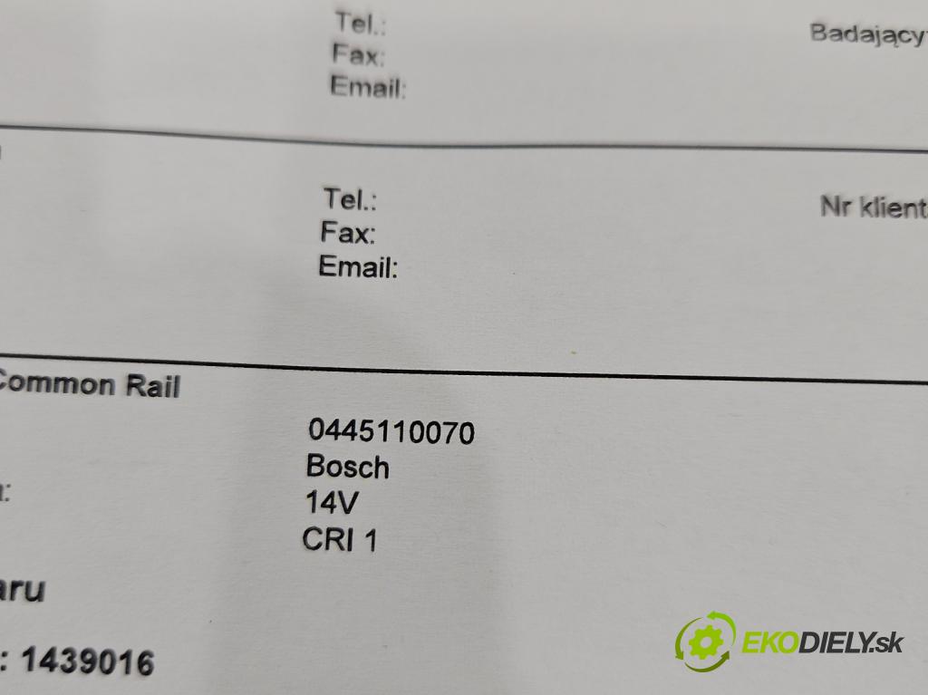 Mercedes Sprinter I 1995-2006 2,2.0 cdi 129 HP manual 95 kW 2148 cm3 5- vstrek 0445110070 (Vstrekovač paliva)