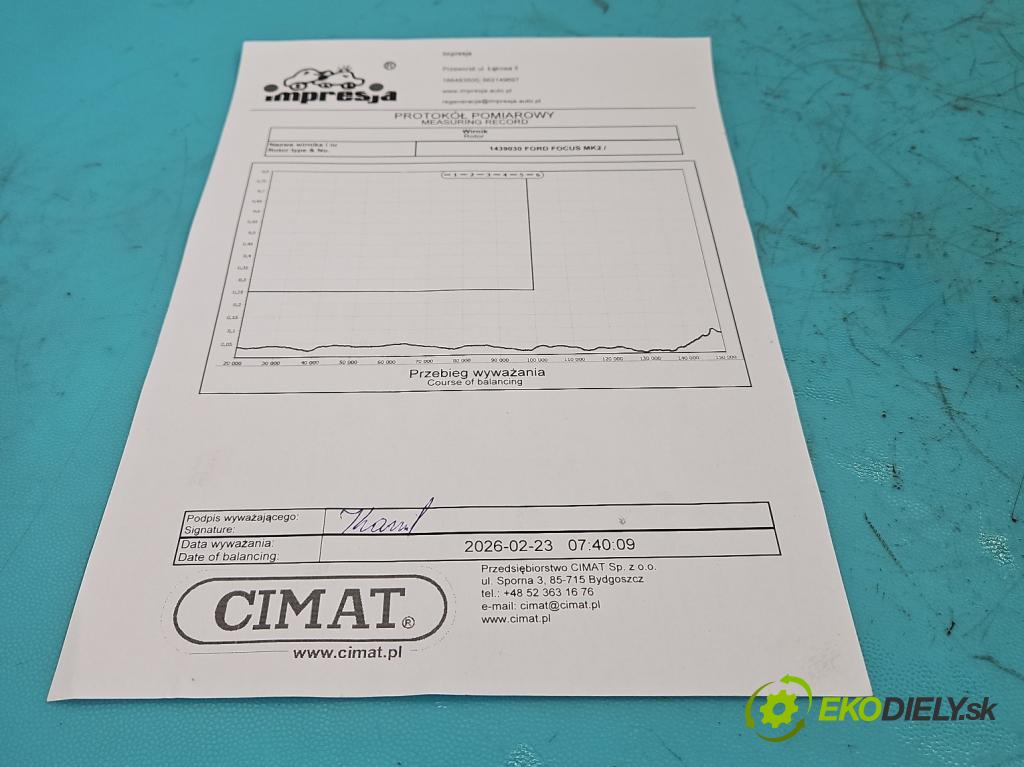 Ford Focus Mk2 2004-2011 1.6 tdci 90 hp manual 66 kW 1560 cm3 5- Turbodmychadlo repasováno 49173-07504