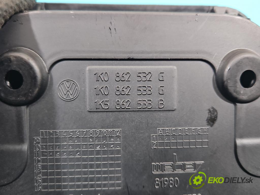 Vw Golf VI 2008-2013 1.6 tdi 105 HP manual 77 kW 1598 cm3 5- Rukojeť: na nápoje: 1K0862532G (Držiak (úchyt) na nápoje)
