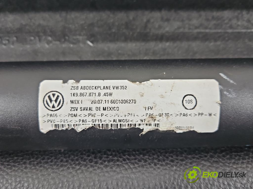 Vw Golf VI 2008-2013 1.6 tdi 105 HP manual 77 kW 1598 cm3 5- roleta 1K9867871B (Roleta kufra)
