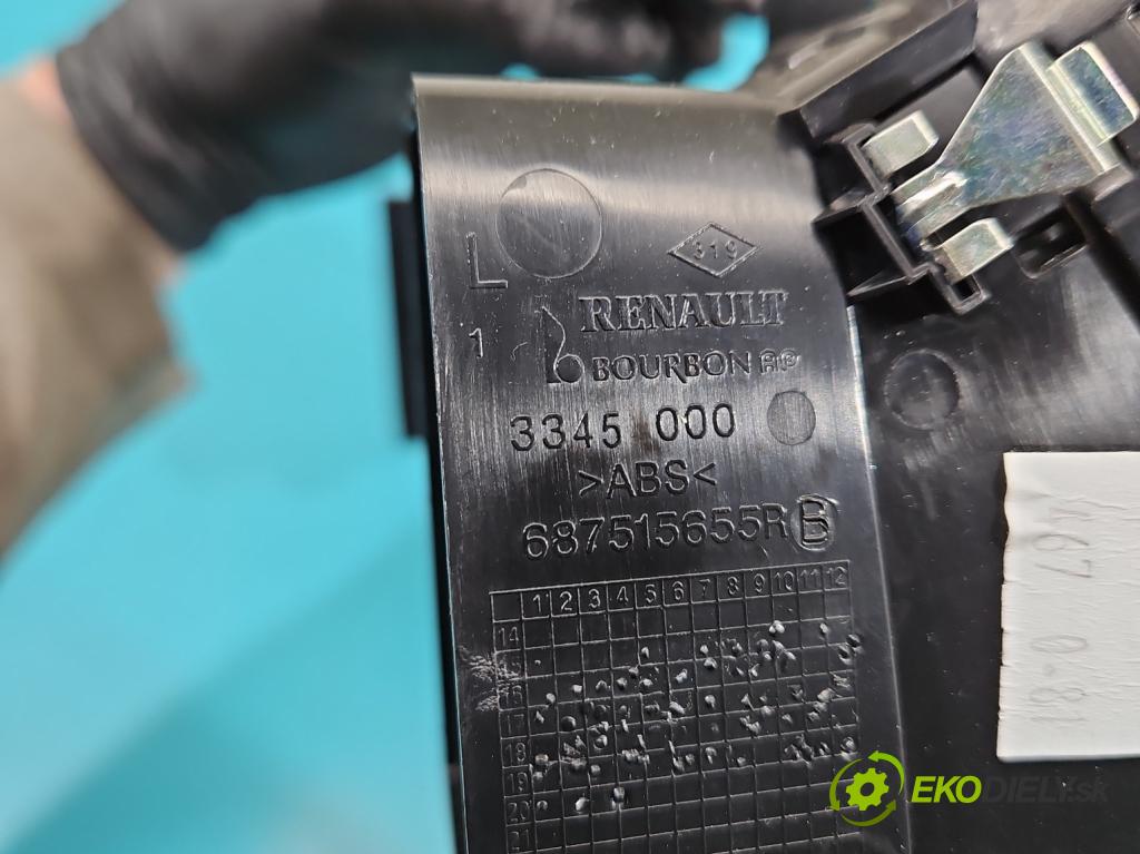 Renault Megane IV 2016-2024 1.5 dci 116 HP automatic 85 kW 1461 cm3 4- Mřížka: kúrenia stredová 687515655 (Mriežka kúrenia (fukár))