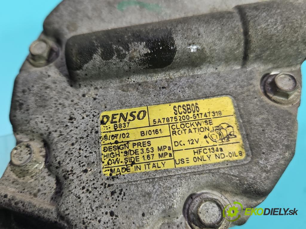 Fiat Panda II 2003-2012 1.2 60 HP manual 44 kW 1242 cm3 5- Kompresor: klimatizácie 51747318 (Kompresor klimatizácie)