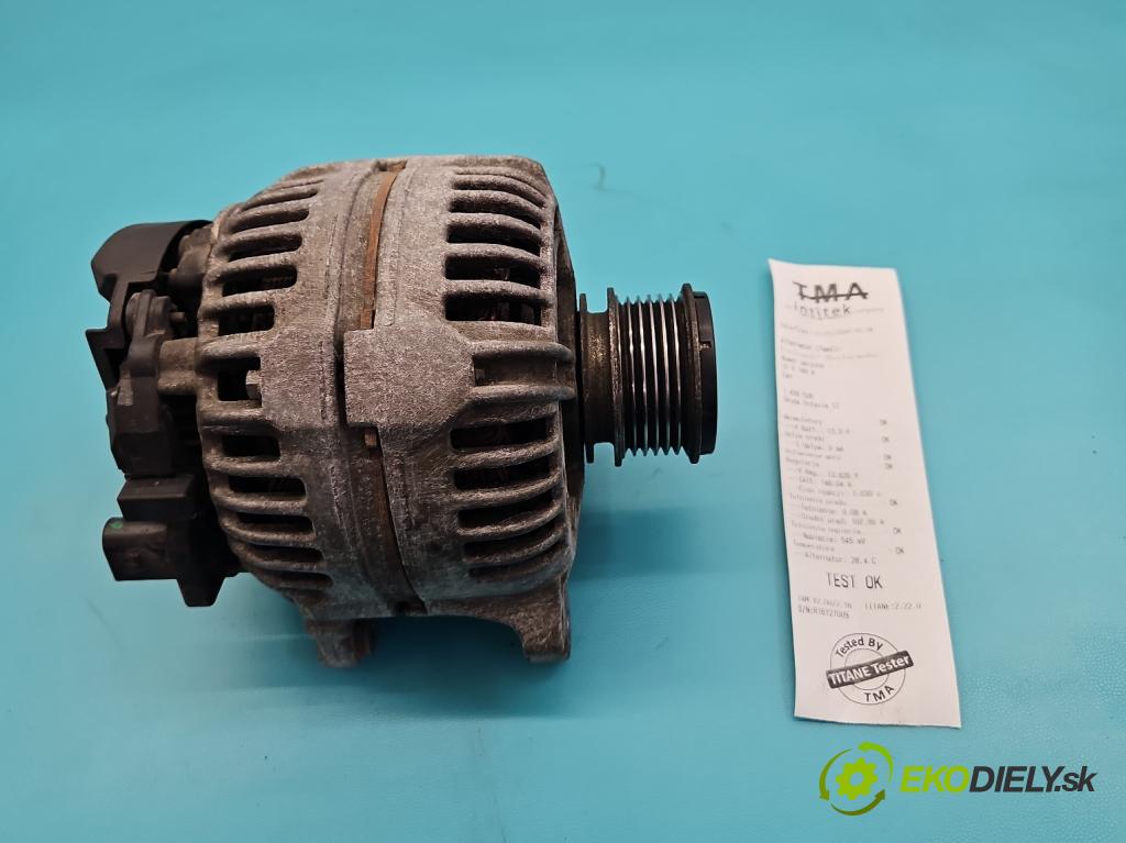 Skoda Octavia II 2004-2013 1.6 SR 102 HP manual 75 kW 1595 cm3 5- Alternator 06F903023F (Alternátor)
