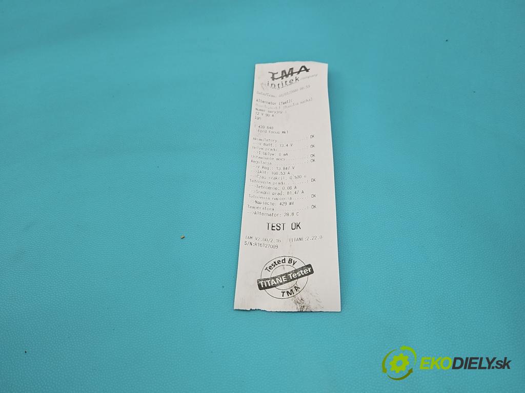 Ford Focus Mk1 1998-2004 1.8 16V 116 hp manual 85 kW 1796 cm3 5- Alternator  (Alternátor)