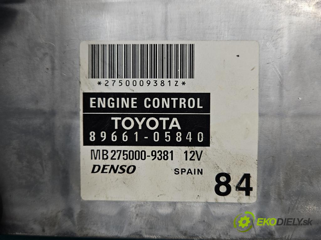 Toyota Avensis II T25 2003-2008 1.6 vvti 110 HP manual 81 kW 1598 cm3 4- riadiaca jednotka motora 89661-05840
