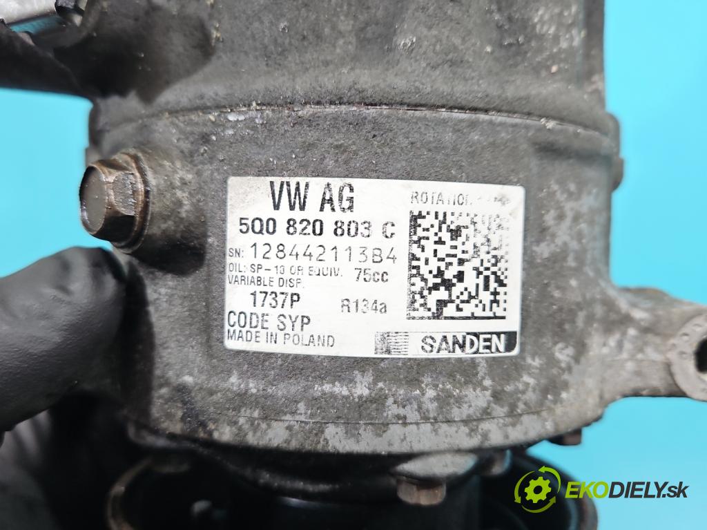 Skoda Octavia III 2013- 1.6 tdi 105 HP manual 77 kW 1598 cm3 5- Kompresor: klimatizácie 5Q0820803C (Kompresor klimatizácie)