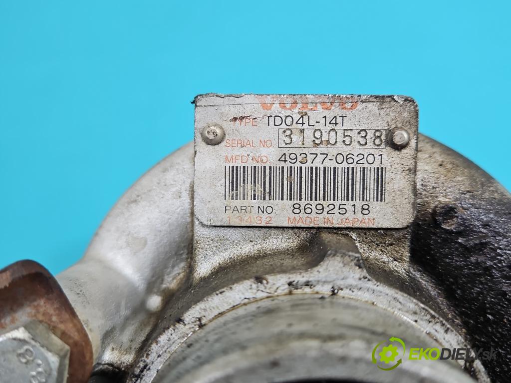 Volvo S60 I 2000-2010 2.0 T 179KM manual 132 kW 1984 cm3 4- Turbodmychadlo 49377-06201 (Turbodúchadla (kompletní))