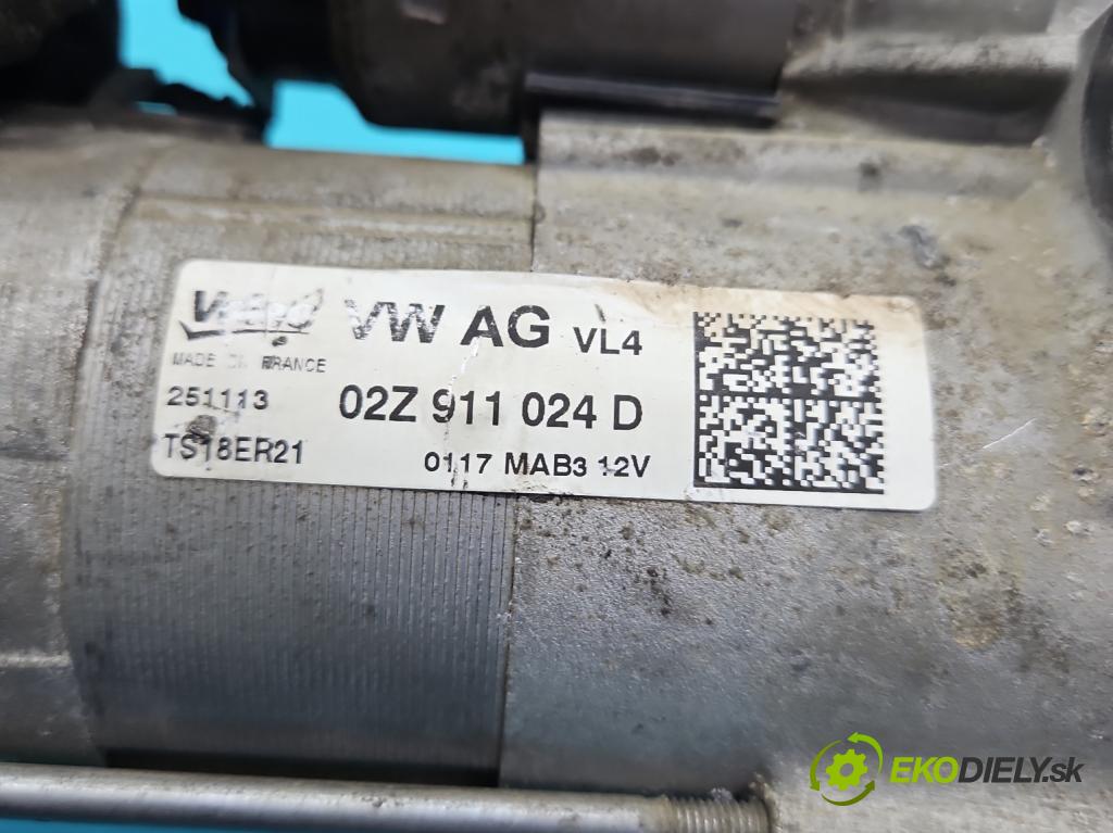 Skoda Octavia III 2013- 1.6 tdi 105 HP manual 77 kW 1598 cm3 5- štartér 02Z911024D (Štartér)