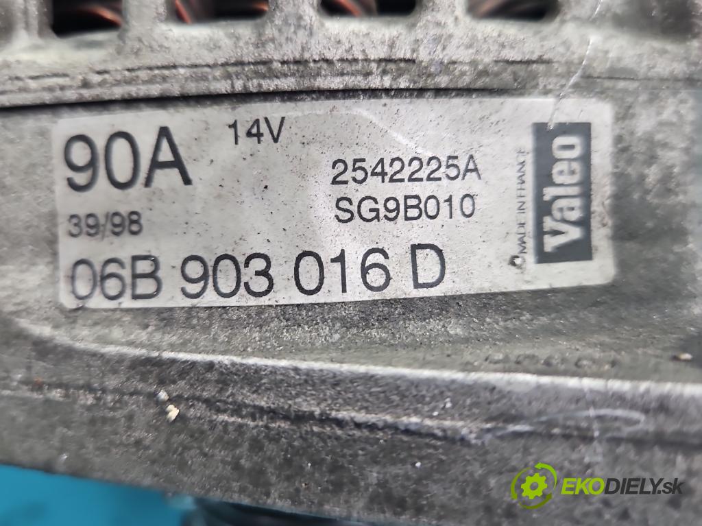 Vw Passat B5 1995-2005 1.6b 101 HP manual 74 kW 1595 cm3 4- Alternator 06B903016D (Alternátor)