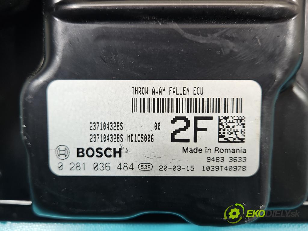 Renault Megane IV 2016-2024 1.5 dci 116 HP automatic 85 kW 1461 cm3 4- riadiaca jednotka motora 0281036484