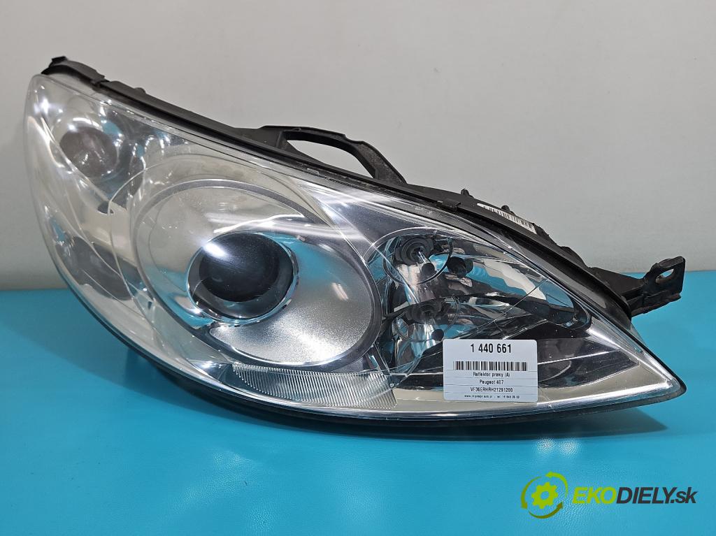 Peugeot 407 2.0 hdi 136 HP manual 100 kW 1997 cm3 5- Reflektor: pravý 0301213204 (Svetlo predné pravé)