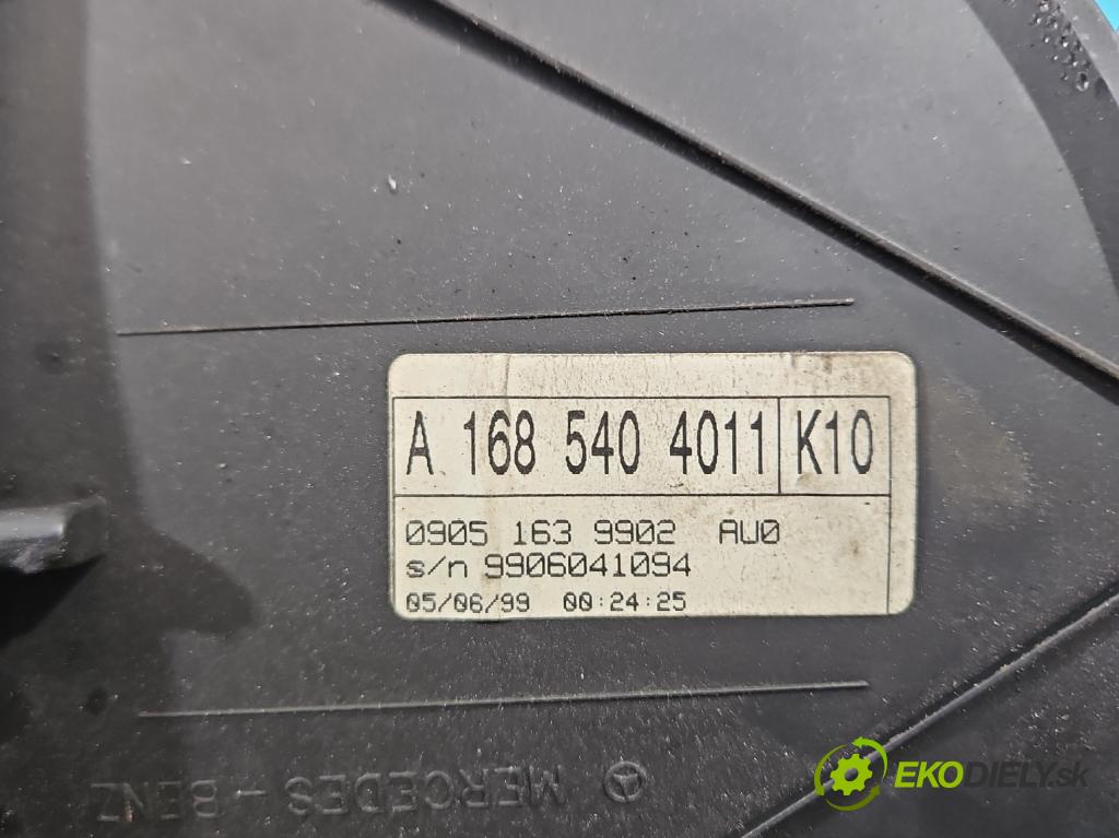 Mercedes A W168 1997-2004 1.4 82 HP manual 60 kW 1397 cm3 5- prístrojovka/ budíky A1685404011 (Prístrojová doska, displej)