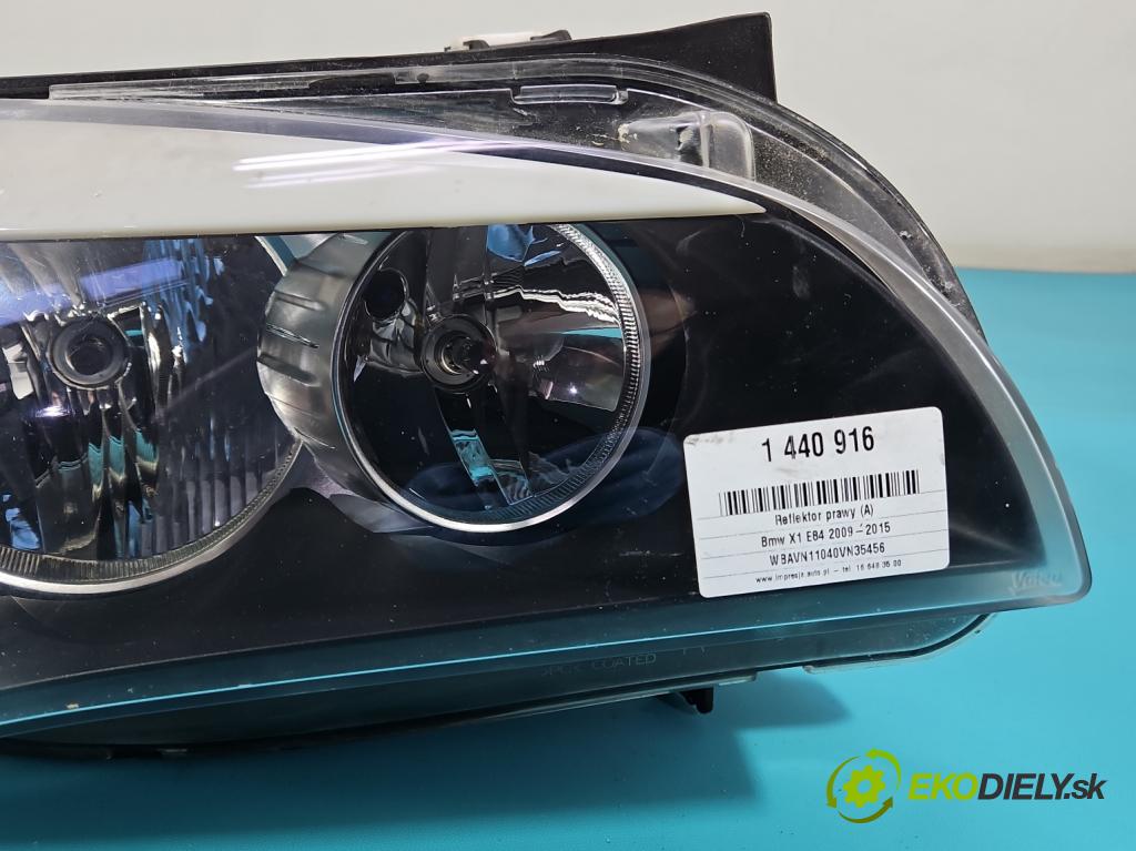 Bmw X1 E84 2009-2015 2.0d 143 HP manual 105 kW 1995 cm3 5- Reflektor: pravý 2990002 (Svetlo predné pravé)
