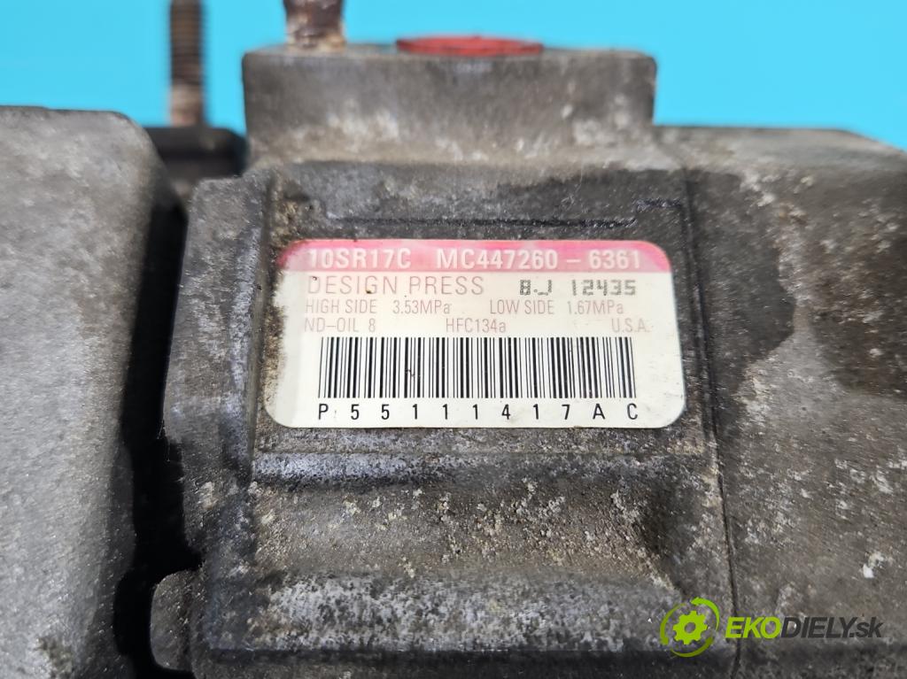 Chrysler Voyager V 2007-2016 3.8 V6 215KM automatic 158 kW 3778 cm3 5- Kompresor: klimatizácie MC447260-6361 (Kompresor klimatizácie)