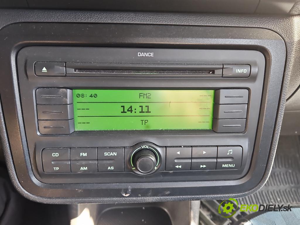 Skoda Fabia II 2007-2014 1.2 6V 60 HP manual 44 kW 1198 cm3 5- Radio originál 5J0035161