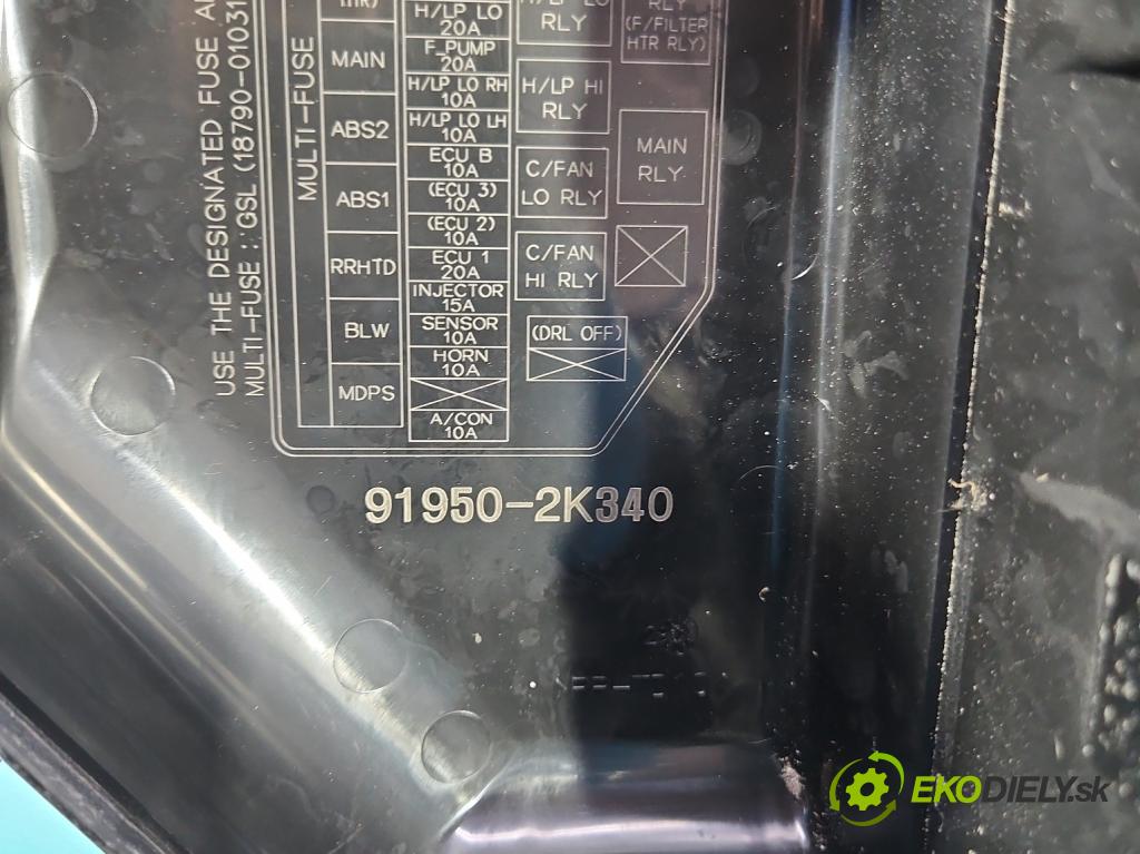 Kia Soul I 2008-2013 1.6 crdi 128 hp manual 94 kW 1582 cm3 5- skříňka pojistková 91950-2K340 (Pojistkové skříňky)