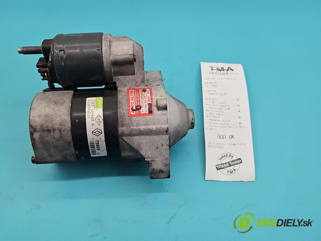 Renault Clio II 1998-2012 1,2.0 16V 75 HP manual 55 kW 1149 cm3 5- štartér 8200369521 (Štartér)