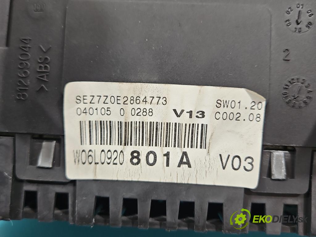 Seat Ibiza III 6L 2002-2008 1.9 sdi 64 HP manual 47 kW 1896 cm3 5- prístrojovka/ budíky W06L0920801A (Prístrojová doska, displej)