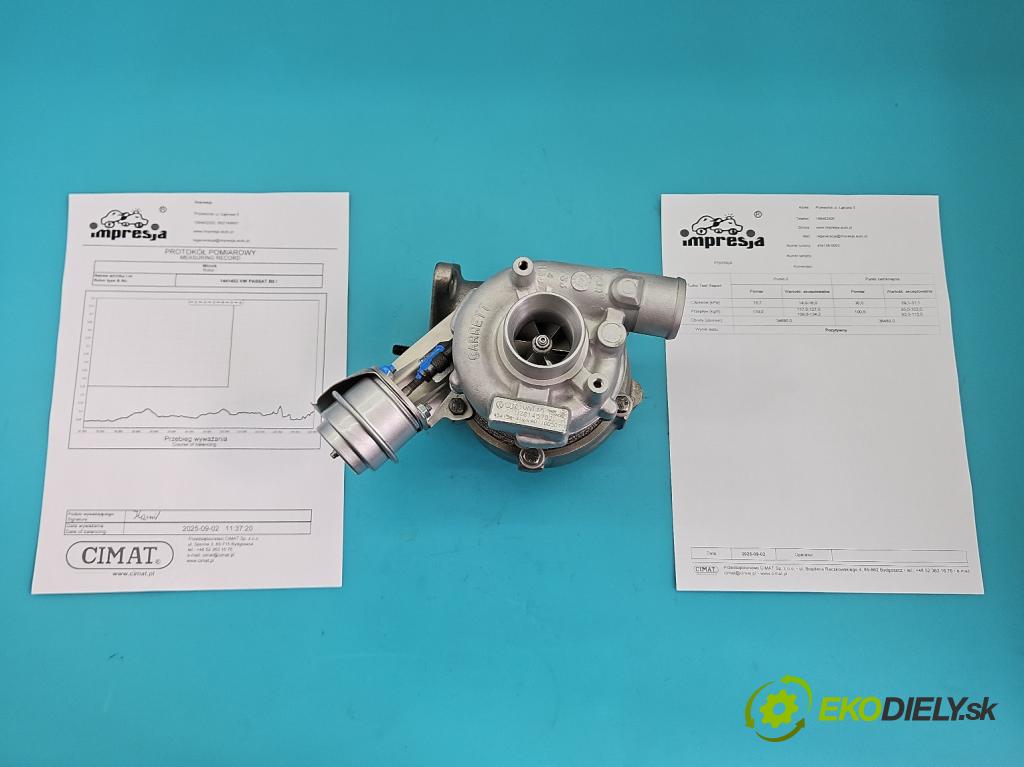 Vw Passat B5 1995-2005 1.9 tdi 110 hp manual 81 kW 1896 cm3 4- Turbodmychadlo repasováno 454158-3