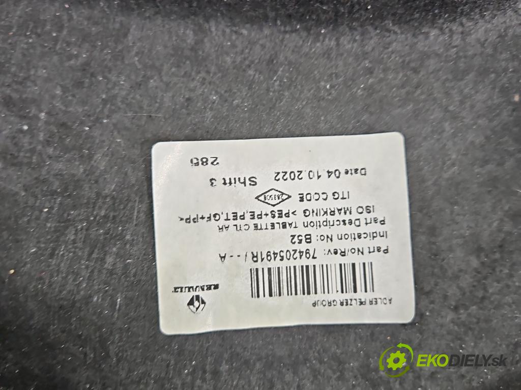 Dacia Sandero II 2012-2020 1.1 16V 75 HP manual 55 kW 1149 cm3 5- zadná 794205491R (Pláto zadné)