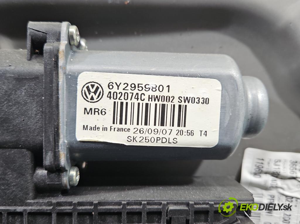 Skoda Fabia II 2007-2014 1.2 6V 60 hp manual 44 kW 1198 cm3 5- mechanismus stahování přední pravý 6Y2959801