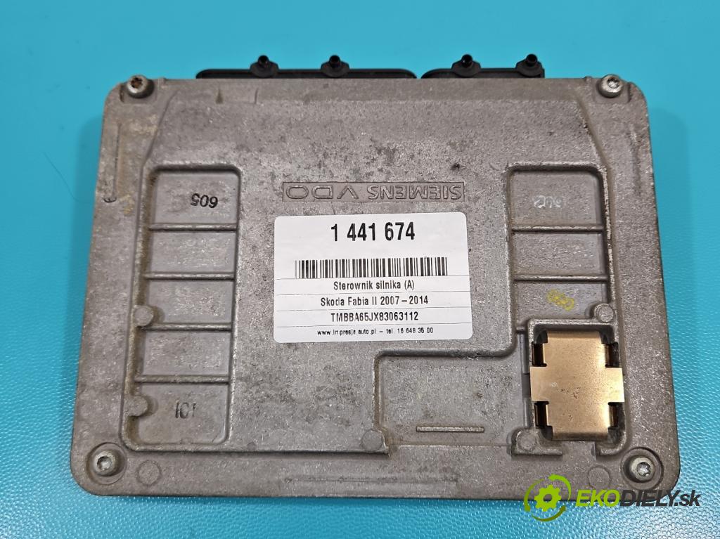Skoda Fabia II 2007-2014 1.2 6V 60 HP manual 44 kW 1198 cm3 5- riadiaca jednotka motora 03D906023