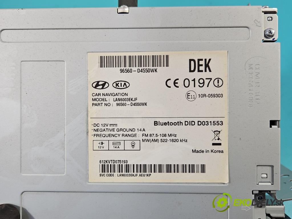 Kia Optima IV 2015-2020 1.7 crdi 141 HP automatic 104 kW 1685 cm3 5- Zobrazit: 96560-D4550WK (Prístrojová doska, displej)