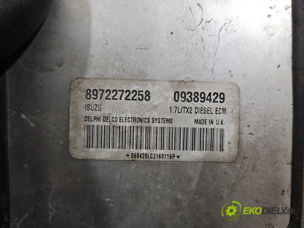 Opel Corsa C 2000-2006 1.7 dti 75 HP manual 55 kW 1686 cm3 5- riadiaca jednotka motora 09389429