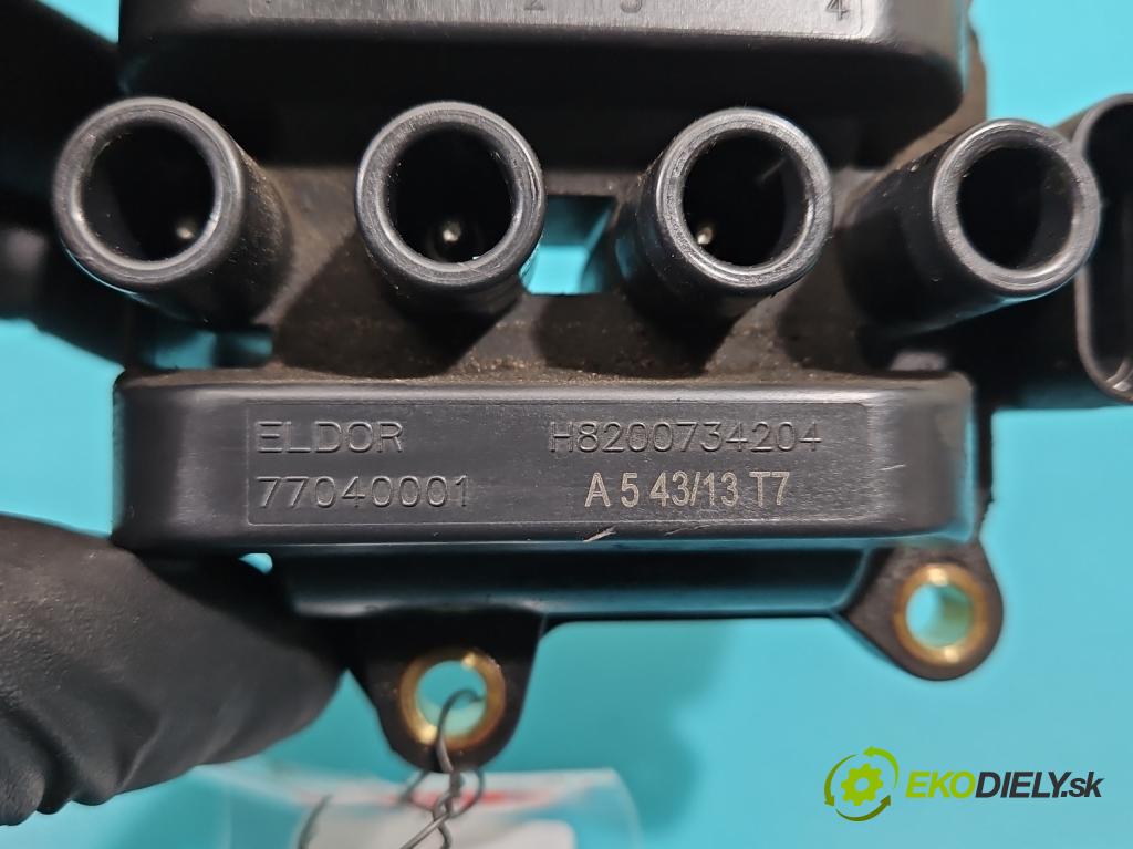 Dacia Sandero II 2012-2020 1,2.0 16V 75 HP manual 55 kW 1149 cm3 5- cievka zapaľovacia H8200734204 (Zapaľovacia cievka)