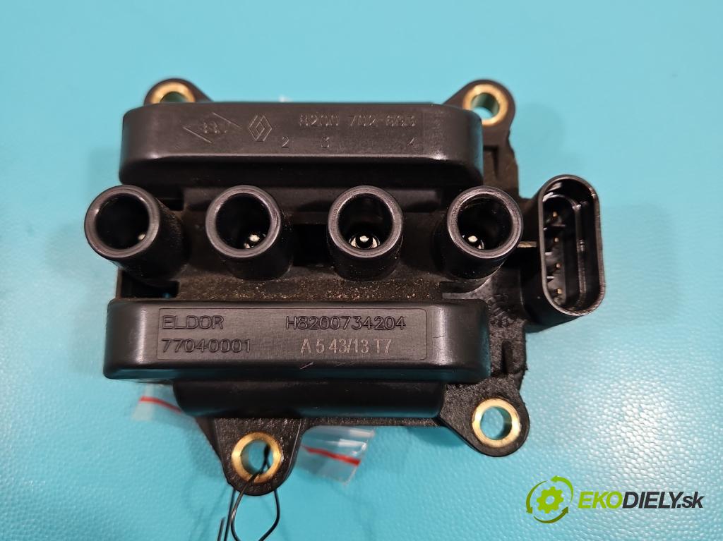 Dacia Sandero II 2012-2020 1,2.0 16V 75 HP manual 55 kW 1149 cm3 5- cievka zapaľovacia H8200734204 (Zapaľovacia cievka)