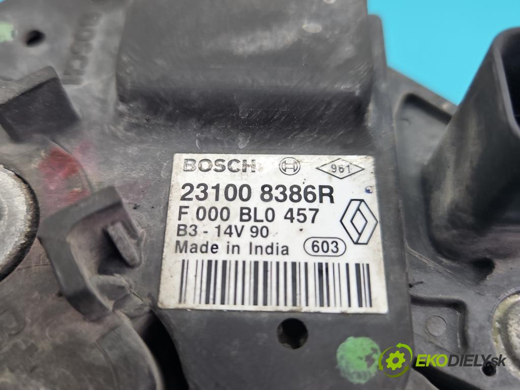 Dacia Sandero II 2012-2020 1.1 16V 75 HP manual 55 kW 1149 cm3 5- Alternator 231008386R (Alternátor)