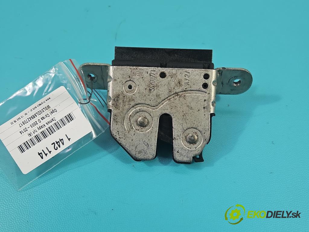 Opel Corsa D 2006-2014 1.2 16V 80 hp manual 59 kW 1229 cm3 5- zámek kufrových dveří zadní