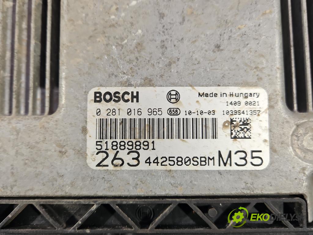 Fiat Doblo II 2010- 2.0 jtd 135 HP manual 99 kW 1956 cm3 5- riadiaca jednotka motora 51889891