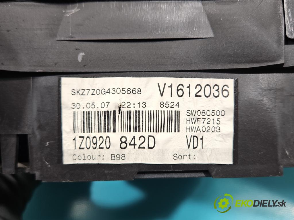 Skoda Octavia II 2004-2013 1.9 tdi 105 HP manual 77 kW 1896 cm3 5- prístrojovka/ budíky 1Z0920842D (Prístrojová doska, displej)