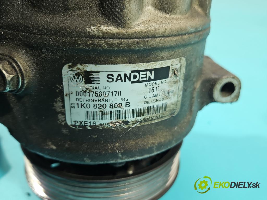 Vw Golf VI 2008-2013 1.6 tdi 105 HP manual 77 kW 1598 cm3 5- Kompresor: klimatizácie 1K0820808B (Kompresor klimatizácie)