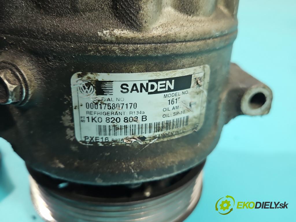 Vw Golf VI 2008-2013 1.6 tdi 105 HP manual 77 kW 1598 cm3 5- Kompresor: klimatizácie 1K0820808B (Kompresor klimatizácie)