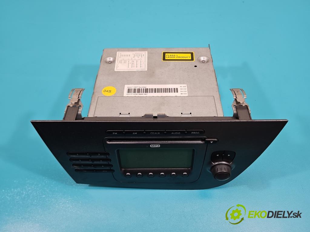 Seat Leon II 2005-2012 1.6 SR 102 HP manual 75 kW 1595 cm3 5- Radio originál 1P1035186B