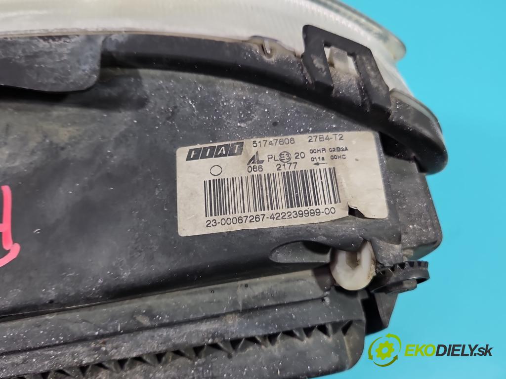 Fiat Idea 1.9 jtd 101 HP manual 74 kW 1910 cm3 5- Reflektor: pravý 51747606 (Svetlo predné pravé)