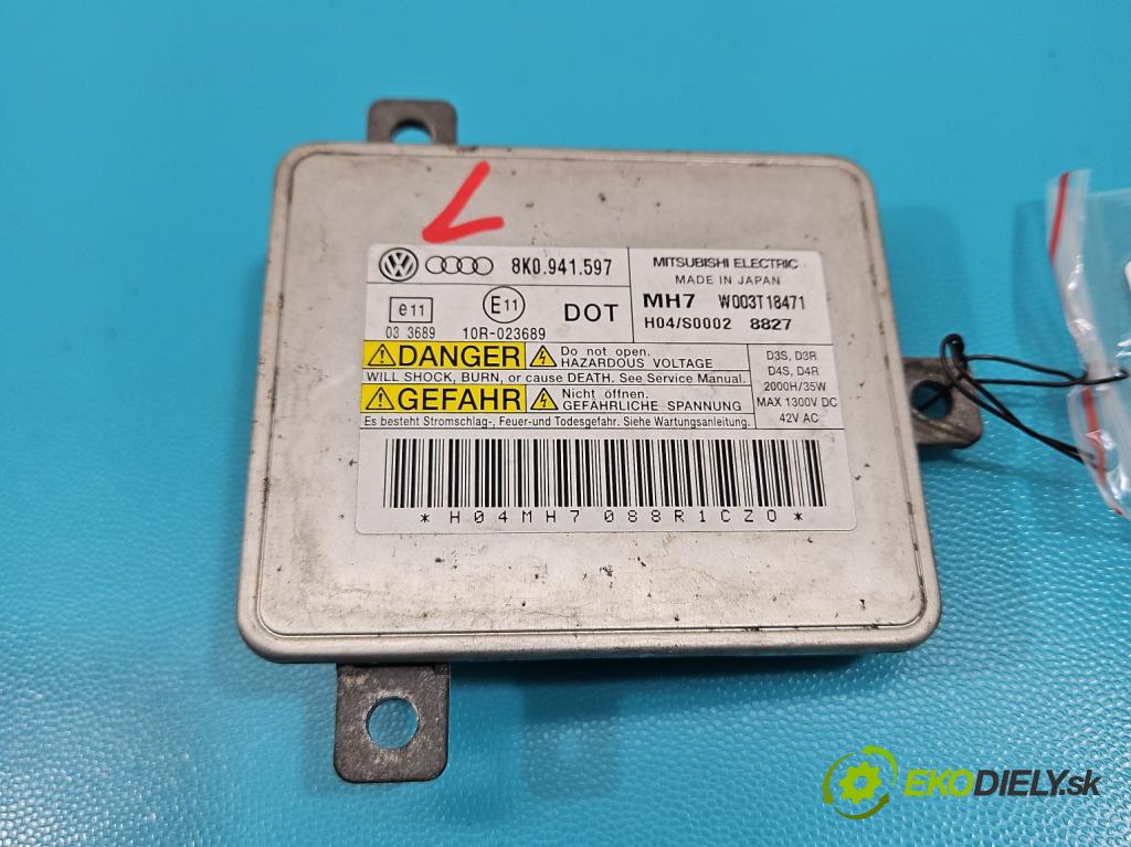 Vw Passat B7 2010-2014 2.0 tdi 140 HP manual 103 kW 1968 cm3 5- střídač: xenon 8K0941597 (Riadiaca jednotka xenónu)