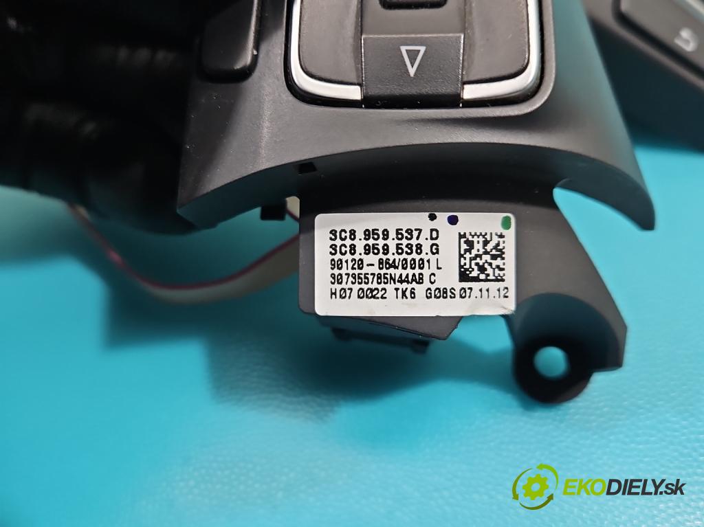 Vw Passat B7 2010-2014 2.0 tdi 140 HP manual 103 kW 1968 cm3 5- prepínač multifunkční: řízení: 3C8959537D (Prepínacie páčky pod volantom)