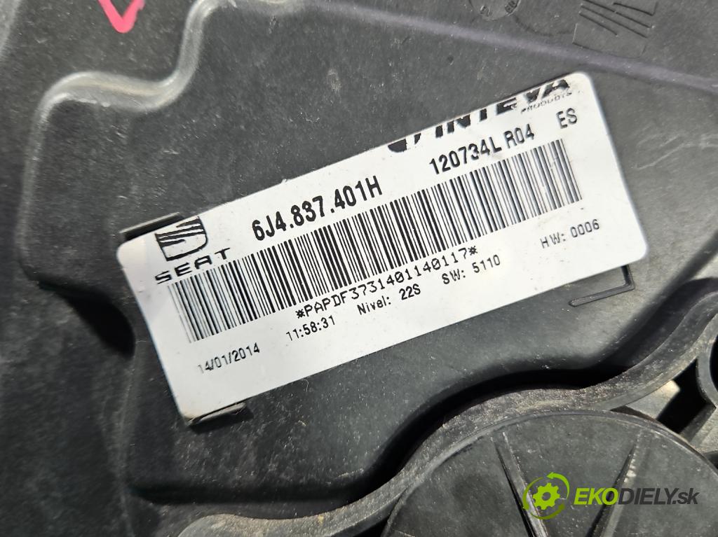 Seat Ibiza IV 6J 2008-2017 1.2 MPI 12V 69KM manual 51 kW 1198 cm3 5- mechanismus stahování přední levý 6R0959801AJ